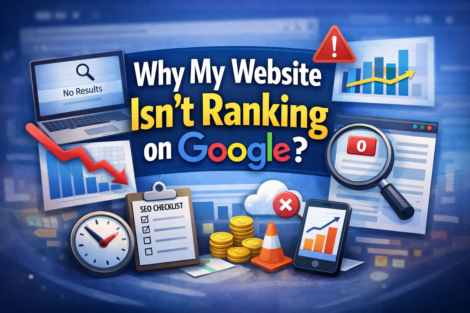 why my website isn’t ranking on google SEO illustration